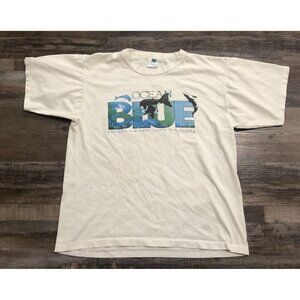 Vtg 90's Ocean Blue Protect Our Seas Safe Our Planet Mens XL Single Stitch Tee T